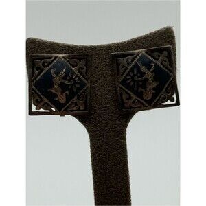 Vintage SIAM screw back square earrings